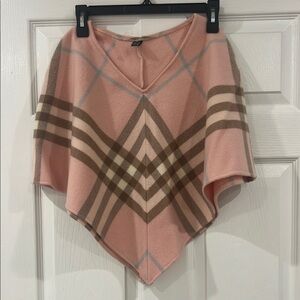 Burberry Pink and Brown Poncho